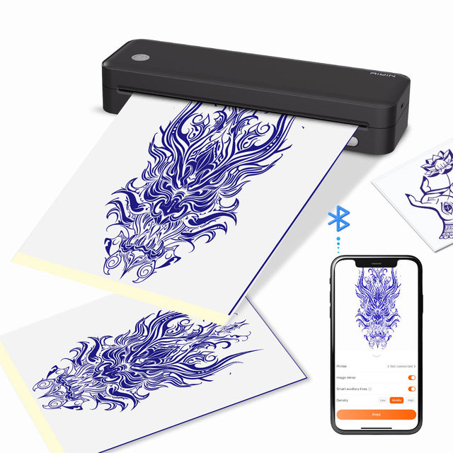 Portable Mini Thermal Printer Aiyin A40s Wireless Wireless Tattoo Stencil Maker