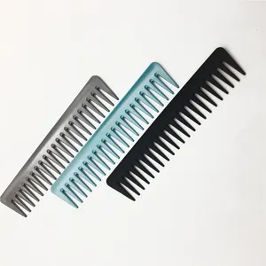 Professional Black Plastic antistatic wide tooth cheap personalized design carbon baber hair comb for salon