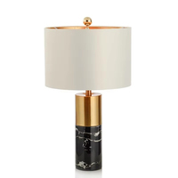Lampe de table moderne en marbre et fer doré avec LED, lampe de chevet contemporaine pour bureau et table de nuit