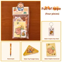Schreibwaren-Set für Kinder Schulbedarf Notizbuch Geschenkbox-Set Kawaii Produkte Mini Notizbuch Capybara Schreibwaren-Set