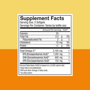Suplemento Alimenticio Omega 3 en Cápsulas Blandas para un Corazón Saludable, Mejora el Sistema Inmunitario, 2100mg Omega 3 para un Cerebro y Corazón Saludables - Product Image 3