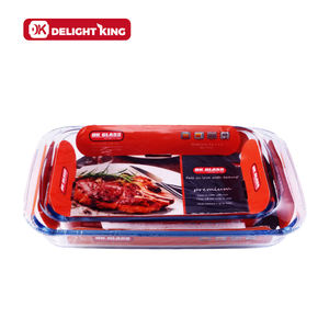 Juego de platos de vidrio transparente de borosilicato para hornear, sartenes de vidrio con paquete de <span class=keywords><strong>valor</strong></span> para electrodomésticos, utensilios para hornear de vidrio - Product Image 4