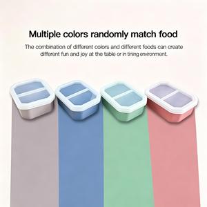 Lonchera de Silicona Más Vendida Transfronteriza, 2 Compartimentos, Capacidad de 301-500 ml; Contenedor Portátil para Comida con Tapa para Estudiantes/Oficina - Product Image 2