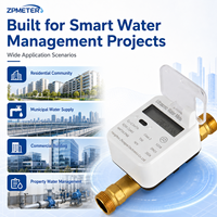 Compteur de débit industriel numérique à ultrasons en laiton/plastique IP68 compatible 4G NB-IoT Mbus Zigbee LoRaWAN sans valve