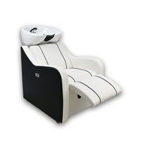 Lit de lavage de cheveux électrique inclinable avec télécommande, hauteur réglable, en PU imperméable, semi-inclinable, pour salon et spa
