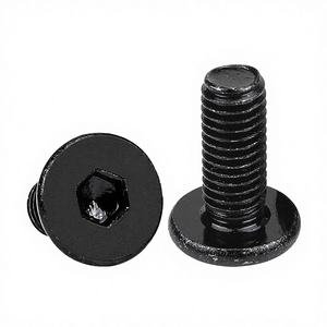 Vis à tête plate ultra-mince en acier inoxydable 304, plaqué zinc noir, 100 pièces/sac, M2-M8, métrique A2-70 - Product Image 4