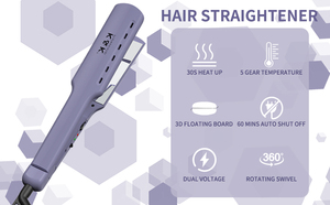 Plancha de Pelo Profesional de Titanio y Turmalina con Iones, 450 Fahrenheit, para Cabello Húmedo/Seco, con Función de Vapor, para Uso Doméstico - Product Image 4