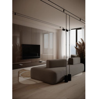 Tapis d'appoint moderne beige uni en acrylique tufté à la main, à poils longs, de luxe, antidérapant, adapté aux animaux domestiques, en coton de moyenne épaisseur