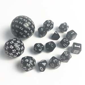 15 pièces par ensemble, <span class=keywords><strong>dés</strong></span> en plastique polyédriques DND de forme spéciale, sphériques en acrylique, <span class=keywords><strong>100</strong></span> <span class=keywords><strong>faces</strong></span>, 60 <span class=keywords><strong>faces</strong></span>, 30 <span class=keywords><strong>faces</strong></span>, pour jeux de rôle PRTG - Product Image 1
