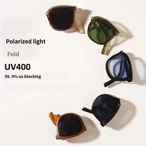 超軽量サンメガネ偏光ユニセックス男性女性折りたたみサングラスPC折りたたみサングラス超ホット眼鏡 - Product Image 1