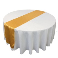 Chemin de table en satin bleu marine de 12 x 108 pouces de long pour mariage