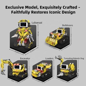 Kit bangunan Robot RC 5 in 1 STEM, mainan konstruksi blok reflektor truk teknik Robot pemrograman kontrol jarak jauh DIY APP & - Product Image 5