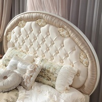 Rangement pour lit de luxe Versailles Cadre en bois massif Style cour française Design européen Lit souple Boucles sculptées