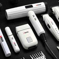 Kit de toilettage des cheveux rechargeable WMARK NG-8635KIT EU 6 en 1, ensemble professionnel de barbier, tondeuse, coupe-cheveux, sèche-cheveux, rasoir, flacon pulvérisateur