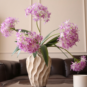 Fleur artificielle réaliste sans entretien, Hortensia en soie blanc et violet à tige unique de 50 cm, pour décoration intérieure, extérieure, mariage et maison - Product Image 6