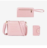 Vente en gros de sacs à main bon marché pour femmes nouvelle tendance ensemble de sacs à main pour femmes motif crocodile en pierre ensemble de sac à main 4 en 1 pour filles