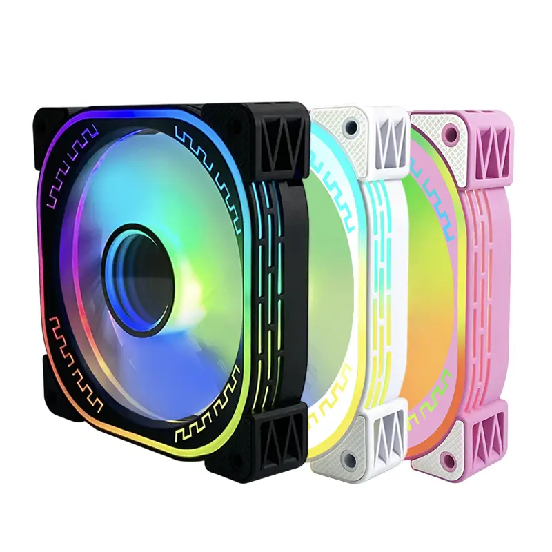RGBファン120mmPcケースATXファン & 冷却カラフルなコンピューター12VゲーミングCPUクーラーエアARGBファン