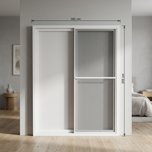 Porte coulissante extérieure en verre 160x205 à prix de gros, couleur blanche, ouverture latérale, design moderne, garantie 1 an, porte en PVC - Product Image 3