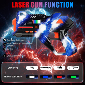 Ensemble de tir au laser rechargeable pour 2 adolescents et adultes 360 °   Gilet de surveillance avec capteurs et écrans LCD, synchronisation des données sans fil, en plastique, pour arène - Product Image 5