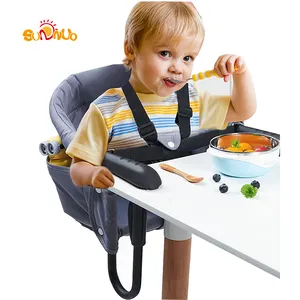 Gancho na cadeira segura e alta carga Design Fold-flat Armazenamento Portátil Baby Feeding Seat Brown Box Moderno Conveniente 6-36 Mês