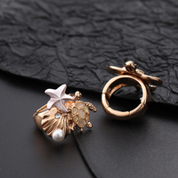 TongLing été plage accessoires en alliage de Zinc Animal étoile de mer anneaux bijoux femmes délicat tortue anneau pour fille