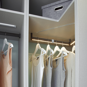 <span class=keywords><strong>Tringle</strong></span> de <span class=keywords><strong>penderie</strong></span> d'<span class=keywords><strong>angle</strong></span> robuste en aluminium Unihopper avec éclairage LED - Product Image 2