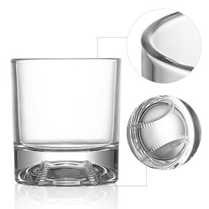 Cristal en gros aimé 10oz Baseball forme sur le thème fond épais <span class=keywords><strong>Cocktail</strong></span> Whisky <span class=keywords><strong>verre</strong></span> à boire tasse verres ensemble - Product Image 6
