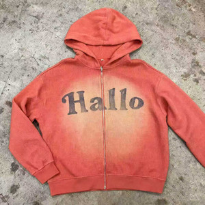 Sweats à capuche personnalisés effet vieilli et sweats vintage avec design délavé pour hommes, style acid, coupe courte - Product Image 1