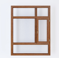 Fenêtre à charnières en bois recouvert d'aluminium européen, composite bois ignifuge B1 avec isolation élevée