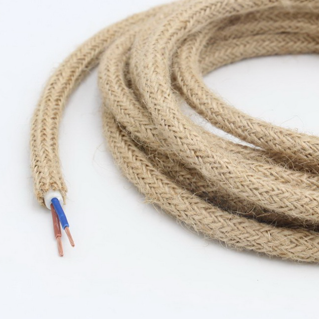 QUANWEI 2 X 0.75mm2 2 X 18AWG Twine Braided Textile Cable Copper Conductor PVC Insulation Round/Twisted Power Cables