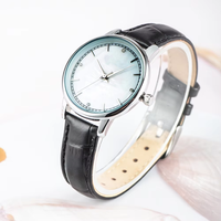 Montre Classique pour Femme, Logo Personnalisé, Cuir Véritable, Mouvement Seiko, Boîtier en Alliage 32mm, Cadran à Aiguilles