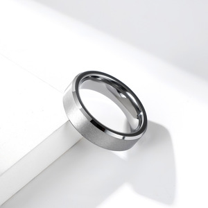 yunnique style unisex minimalist cool neutral style <b>sandblasted</b> surface 6 8 10 mm tungsten steel ring band tungsten - Product Image 2