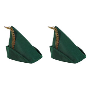 Nouveauté vert feutre tissu Robin Hood chapeaux avec plumes Halloween <span class=keywords><strong>Costume</strong></span> accessoire fantaisie fête fournitures Photo stand accessoire - Product Image 3