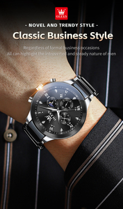 Relojes OLEVS 7004 para Hombre con Calendario, Relojes de Lujo de Acero Inoxidable con Correa de Cerámica, Relojes de Cuarzo con Manecillas Luminosas para Hombre de Negocios - Product Image 4