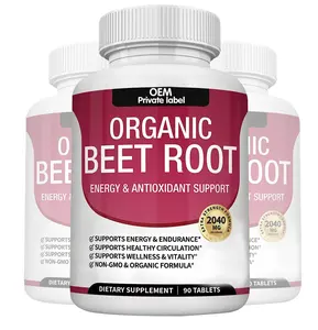 Organic Beet Root Powder Tablets Capsules Natural Nitric Oxide Beets to Support Energy Black Pepper Better Absorption