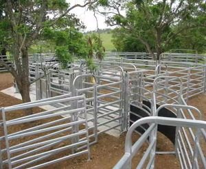 헤비 듀티 6ft 12ft 목장 패널 분말 코팅 USD 펜 가축 말 울타리 3D 모델 금속 프레임 자연 펜싱 격자 문 - Product Image 3