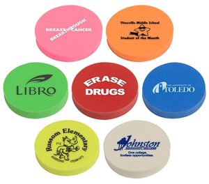 Custom Brand Round Ink <b>Eraser</b> TPR Material with Cut Printed Logo Advertising - Product Image 2