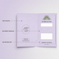 Carpeta Personalizada A4 9x12 con Grapas Laterales para Copias de Impuestos de Rentas, con Ventanas para Documentos y Dos Bolsillos para Preparadores de Impuestos Profesionales