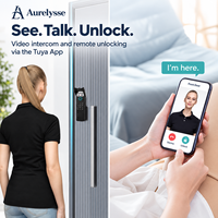 Serrure de porte intelligente Aurelysse V8 Tuya avec reconnaissance faciale, clavier à empreintes digitales et interphone vidéo pour portes extérieures