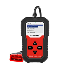 Escáner OBD2 KW360, Herramienta de Diagnóstico para Automóviles Mercedes-Benz, Lector de Códigos con Pantalla LCD Roja, Compatible con ABS y SRS, 12V - Product Image 1