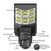 Caméra de vidéosurveillance V380 WIFI 4g Lampes solaires pour parking extérieur étanche tout-en-un Lampadaire solaire LED avec caméra