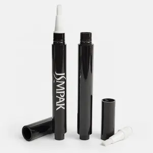 Lipstik Cair, wadah kosmetik hitam bulat mewah 2.5Ml paket lipstik cair tabung minyak bibir pemadat bibir pena Gloss