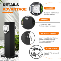 Prise électrique verticale en acier inoxydable 304, résistante au gel, multi-standards, garantie 2 ans, directement de l'usine