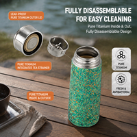Tasse de voyage en titane pur de 260 ml avec infuseur à thé, petite tasse à café anti-fuite, tasse à thé isolée légère pour le bureau