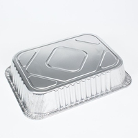 Conteneur en aluminium argenté, résistant au four, jetable pour barbecue et emballage à emporter