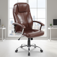 Chaise de bureau de direction au design ergonomique moderne en cuir PU, pivotante et réglable, confortable avec des caractéristiques uniques