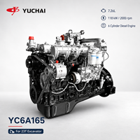 Moteur diesel 6 cylindres YUCHAI YC6A 121 kW avec pompe mécanique pour excavatrice, rouleau compresseur, chariot élévateur, machines de construction