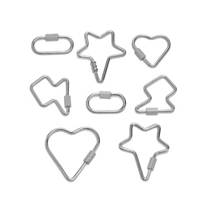Chiusure a vite ovali a forma di cuore e stella in oro, grandi moschettoni <span class=keywords><strong>per</strong></span> la creazione fai da te di collane, <span class=keywords><strong>bracciali</strong></span> e portachiavi - Product Image 2
