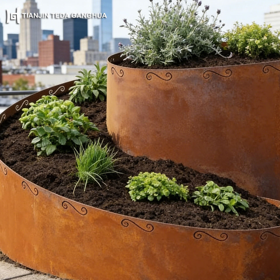Rustic Custom Beds Corten Steel Raised Garden Beds Edging Custom Laser-cut Astm A242 ...