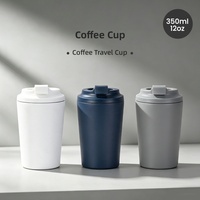 Nouvelle tasse à café isotherme à double paroi de 350 ml en acier inoxydable 304, portable pour voiture, conception à boire directement, modèle 2026 transfrontalier